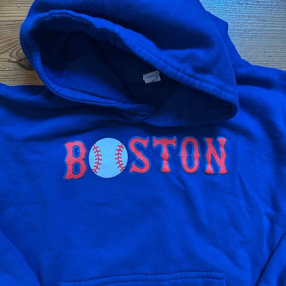 Smart Blanks Boston Red Socks blue logo hooded sweatshirt SIZE L - Picture 2 of 4